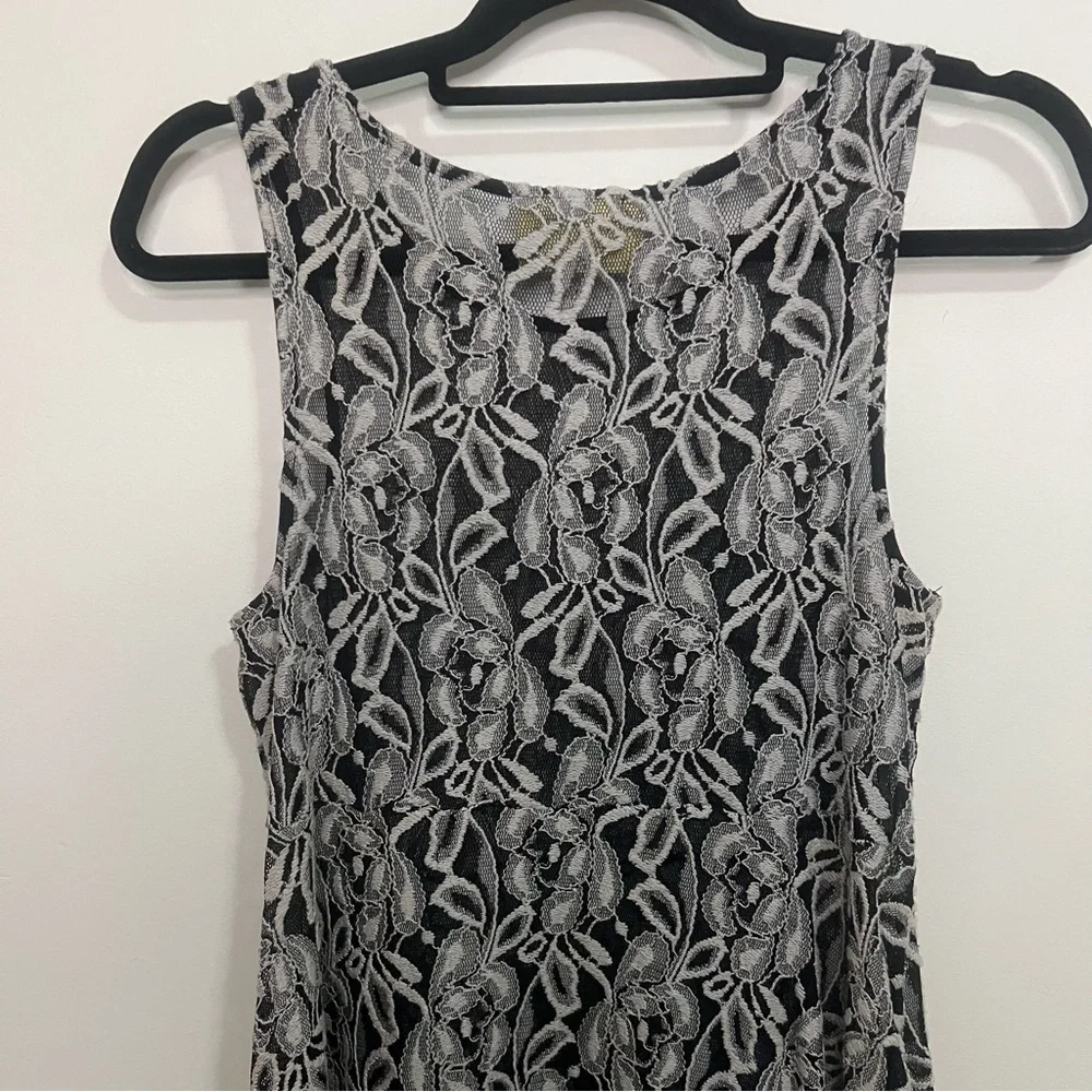 Free People Forever and Ever Lace Slip Dress Black and Gray Mini Dress Boho